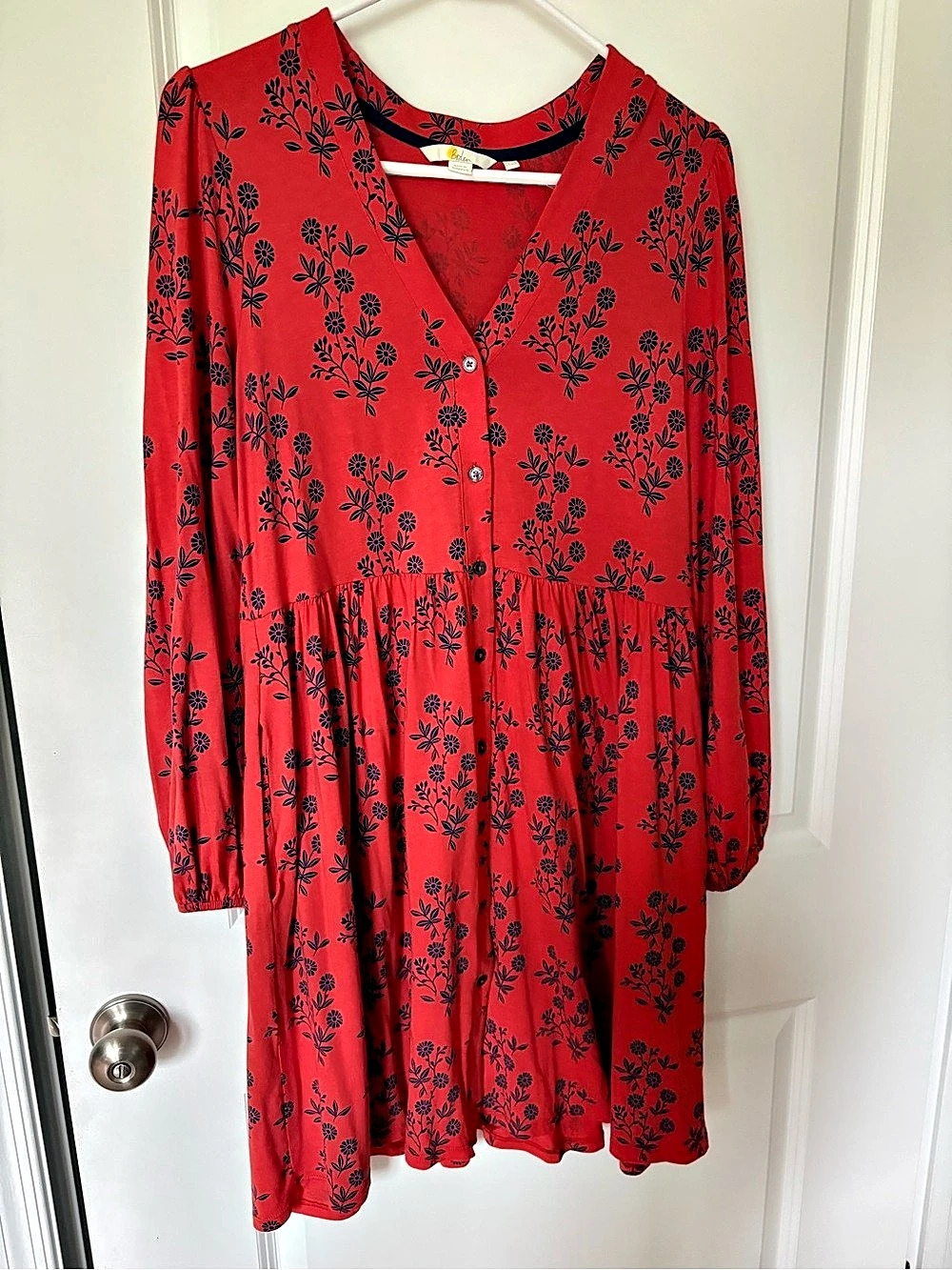 Boden Button Through Jersey Dress Floral size 10r (us)